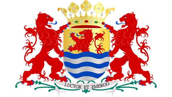 Provinciewapen Zeeland - in kleur op transparante achtergrond - 600 * 337 pixels
